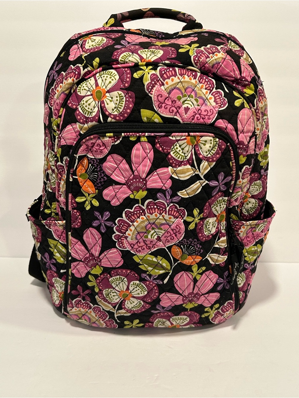 Vera Bradley Campus Backpack Pirouette Quilted Cotton Floral Laptop Travel